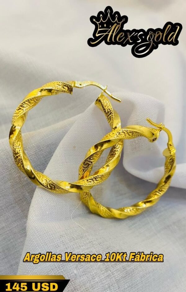 Argollas Versace oro 10k fábrica
