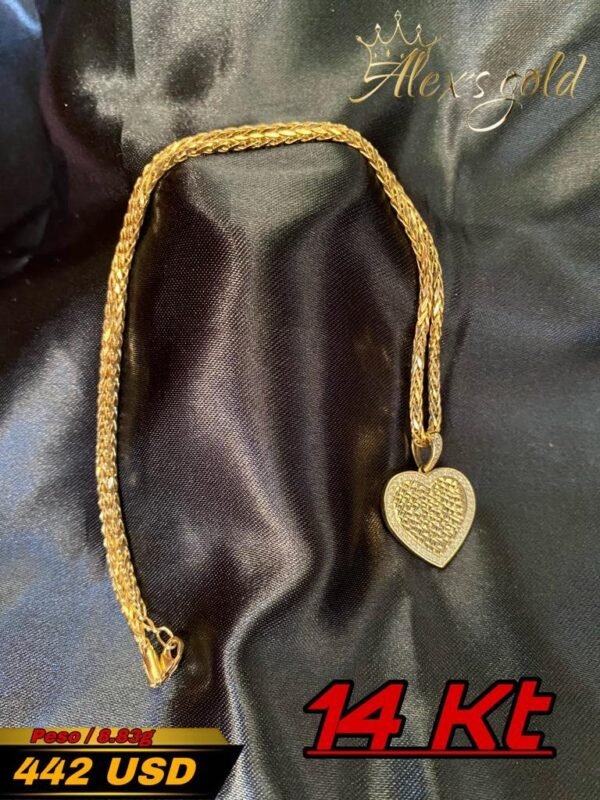 Cadena + dije corazón oro 14k
